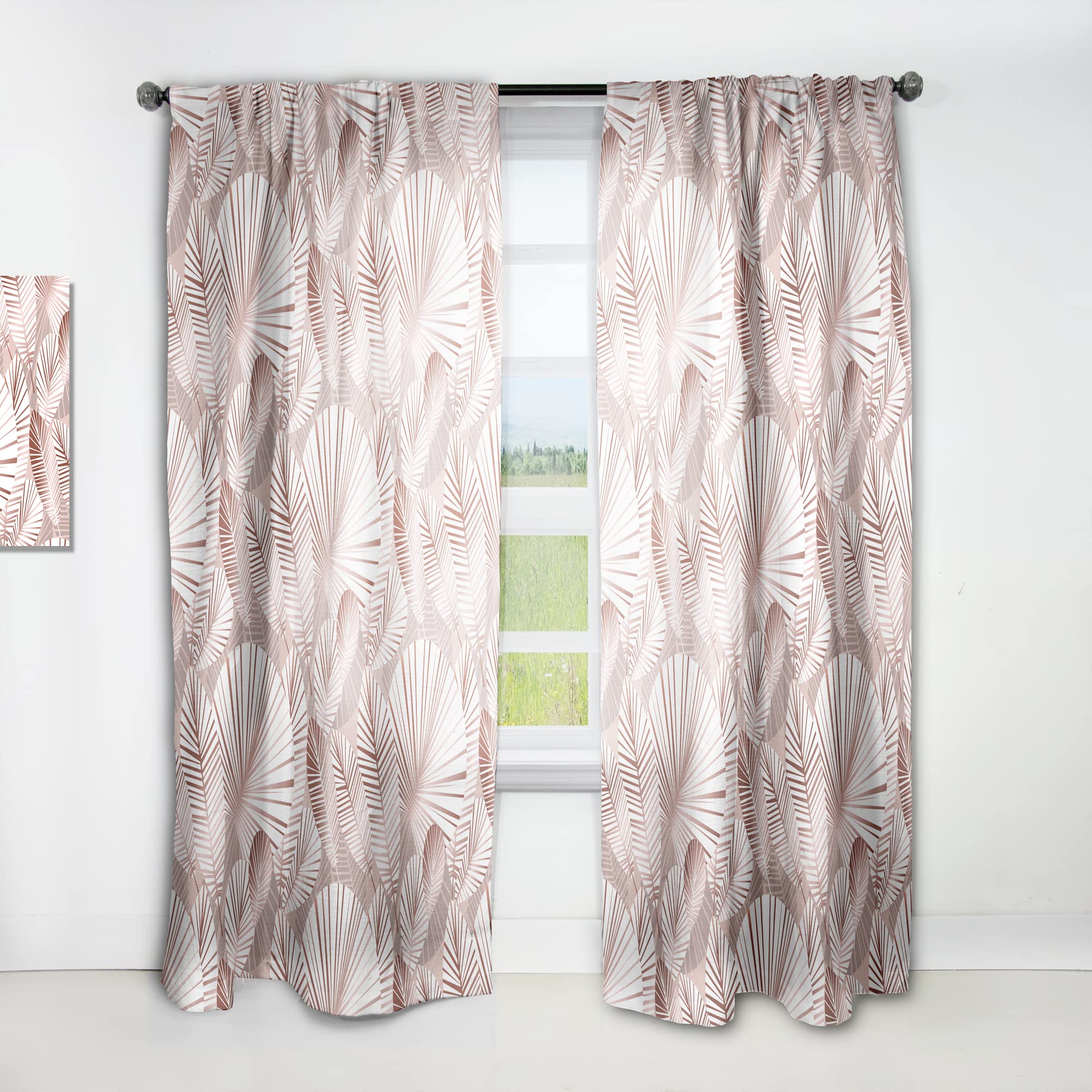 DesignQ Golden Tropical Pattern IV Thermal Insulated Curtains - Single Panel 52x120 Inches - Elegant Bedroom & Living Room Drapes for Home Decor | Perfect for Sun Protection, Privacy & Temperature Control