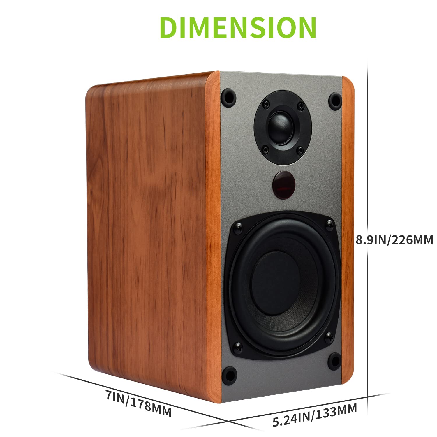 SINGING WOOD BT25 (2024 Version) 80W Bluetooth Bookshelf Speakers with Optical/Aux Inputs & Subwoofer Line Out - Wooden Enclosure for PC, TV, Turntable - Perfect for Home Theater, Gaming & Music Listening (Beach Wood Finish)