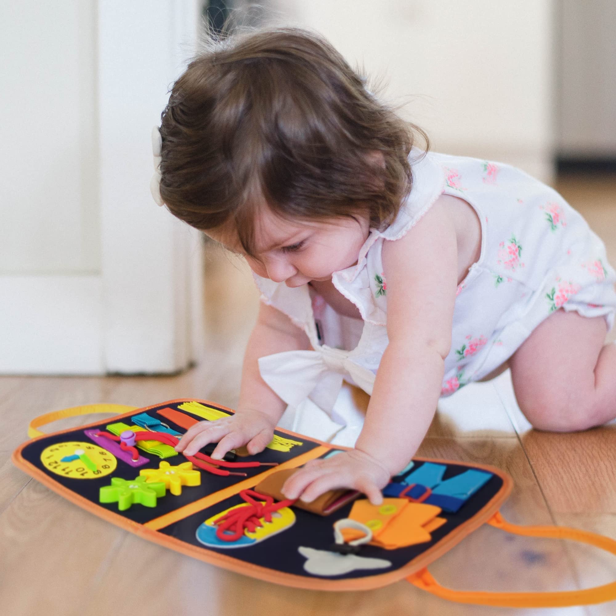 Montessori Busy Board for Toddlers - Sensory & Educational Toy for 3 4 5 Year Old Boys Girls - Develop Fine Motor Skills - Perfect Travel Activity & Preschool Learning Gift for Kids | Ideal for Airplane, Car Rides & Home Play
