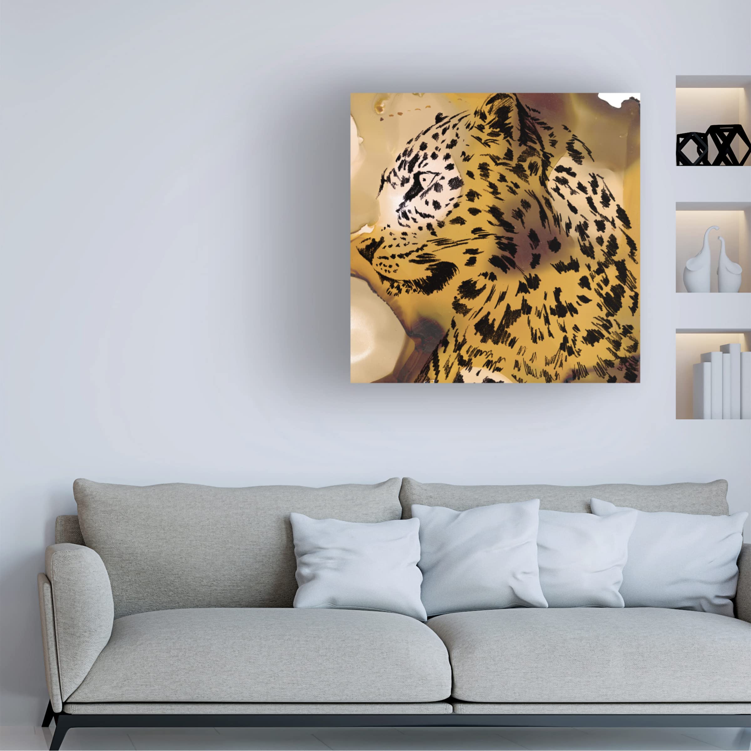 Trademark Fine Art 'Leopard Portrait I' Canvas Wall Art by Jennifer Paxton Parker - Wildlife Home Decor for Living Room, Bedroom & Office