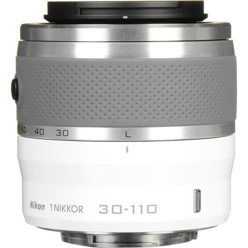 Nikon 1 NIKKOR VR 30-110mm f/3.8-5.6 Zoom Lens for Mirrorless Cameras - White | Perfect for Travel, Portrait & Wildlife Photography