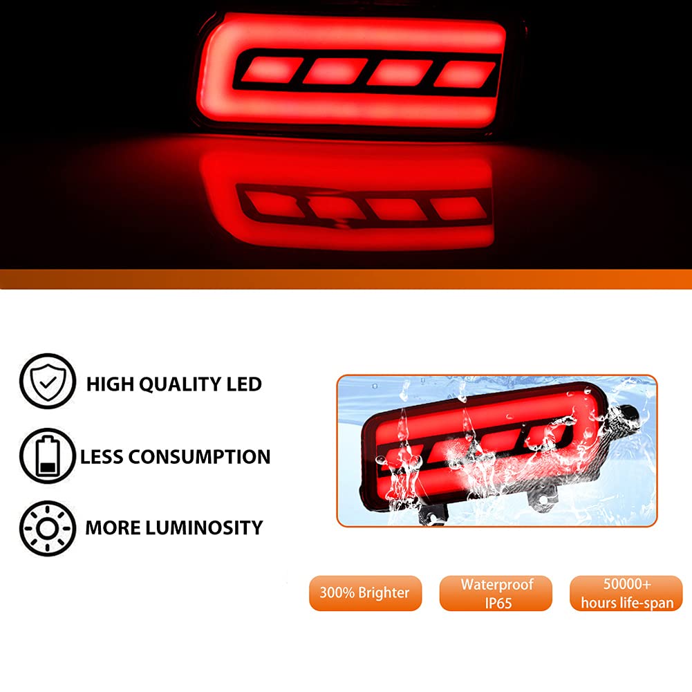 ADIIL Red LED Lens Bumper Reflector Tail Brake Lights Sequential Turn Signal Rear Fog Lights Kit for 2015-2016 Honda CR-V - Enhanced Safety & Style for Night Driving & Bad Weather Conditions