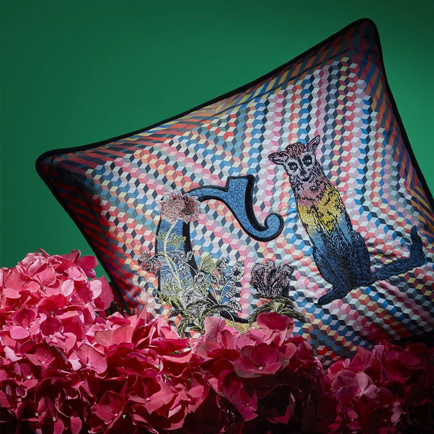 Christian Lacroix Monogram Decorative Throw Pillow Cover - Luxury Home Decor for Living Room, Bedroom & Sofa