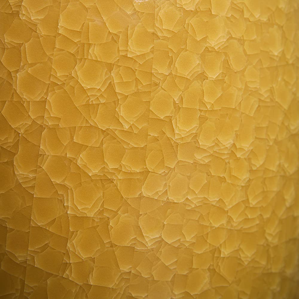 **Handmade Chinese Yellow Cracked Glazed Ceramic Vase - Jingdezhen Ice Crackle Porcelain, Traditional Decorative Vase for Home, Office & Gift Giving**    *Perfect for home decor, wedding centerpieces, office elegance, and unique gift ideas.*