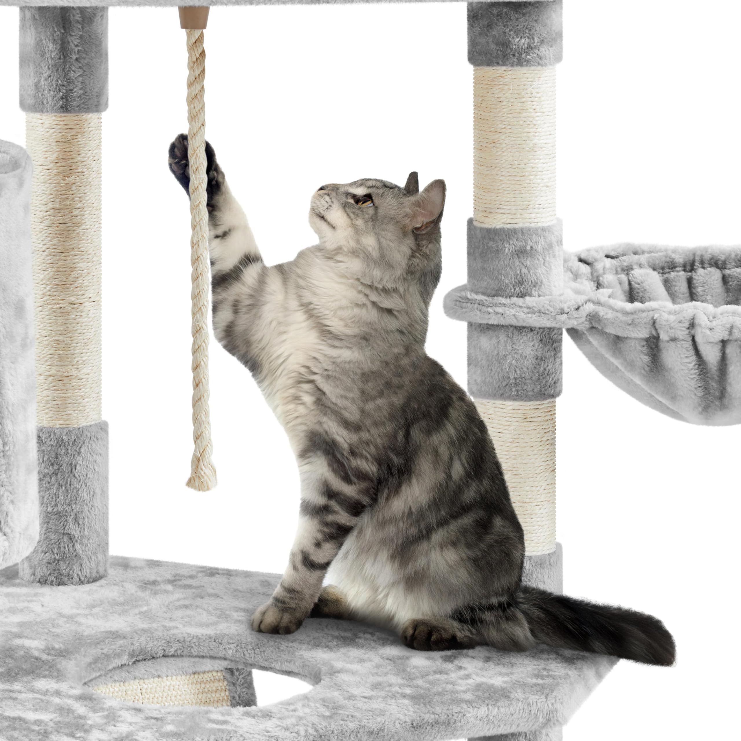 Topeakmart 79 Inch Multi-Level Cat Tree - Large Kitty Playhouse with Scratching Posts, 2 Condos, Ball & Perch - Durable Cat Tower Activity Center for Indoor Cats - Perfect for Play, Rest & Climbing