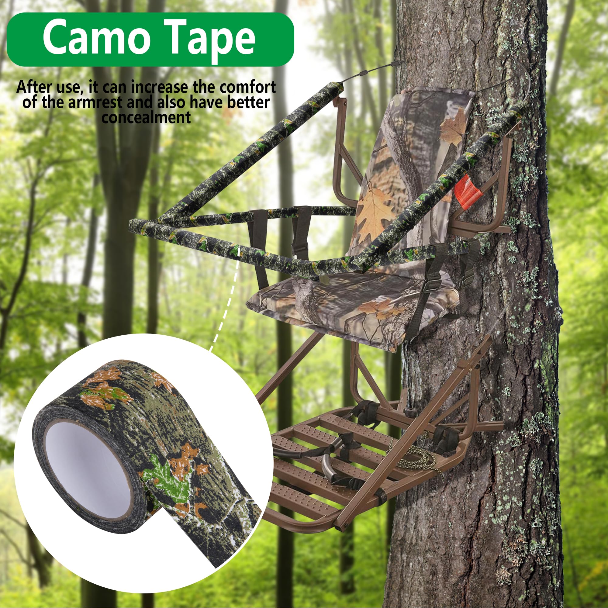 10.9 Yard Camo Stealth Silencing Tape - Premium Hunting Camouflage Wrap with Strong Adhesive for Outdoor Gear | Perfect for Hunting, Camping, Tactical & Survival Equipment
