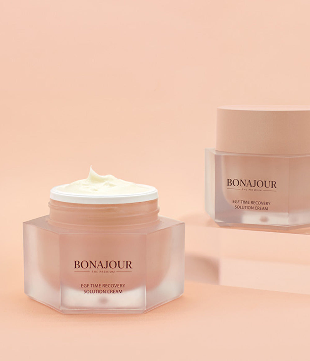 Bonajour EGF Anti-Aging Face Cream 50ml - Korean Skincare for Wrinkles & Fine Lines - Perfect for Night Routine & Mature Skin Care