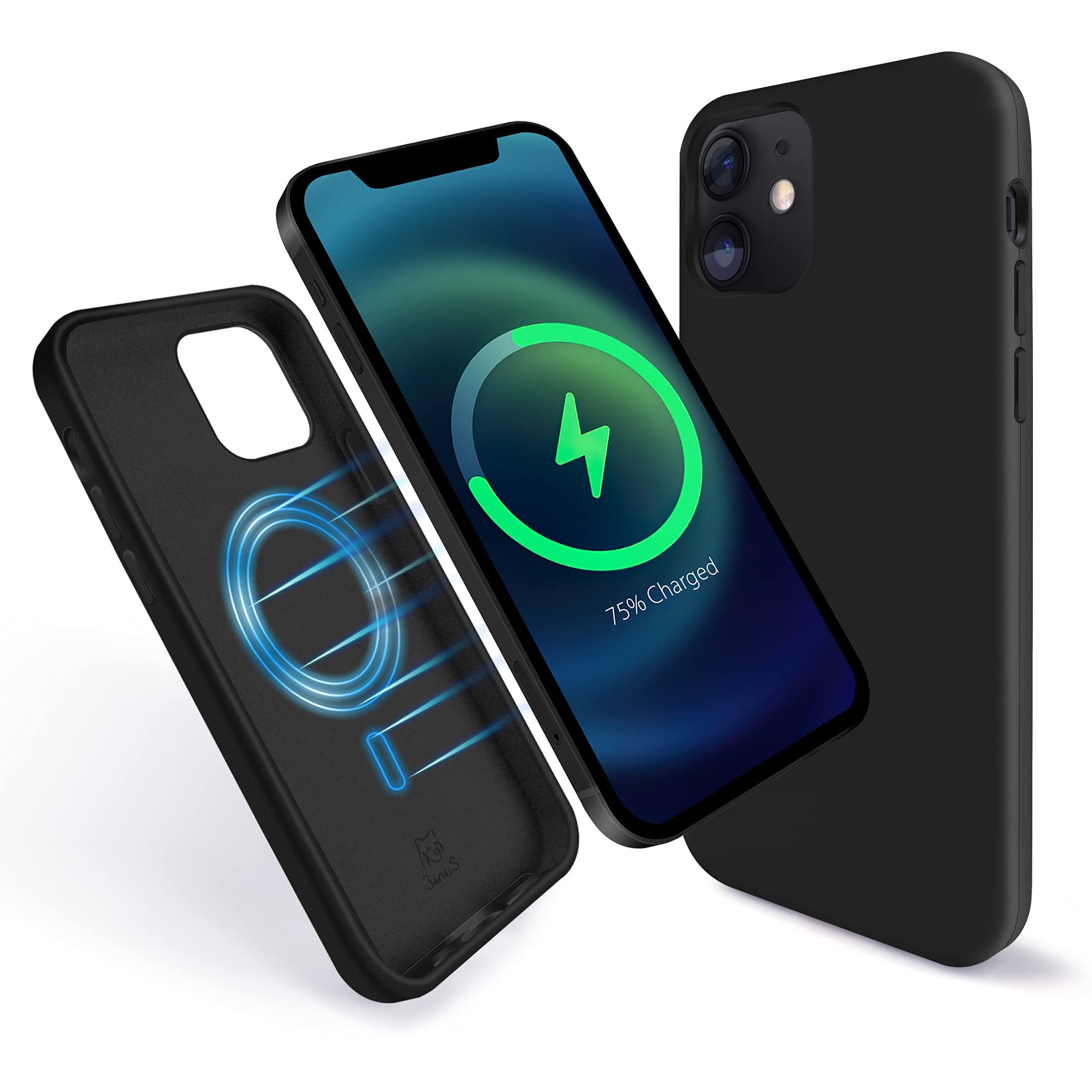 3INUS Mag-Safe Case for iPhone 12/12 Pro - Shockproof Silicone Cover with Magnetic Lock Ring | Compatible with Wireless Charging | 6.1 Inch Protective Phone Case | Multiple Colors | Perfect for Daily Use, Travel & Outdoor Activities
