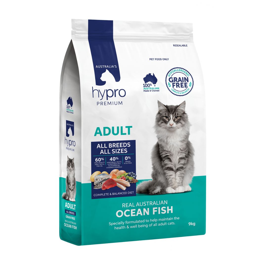 Hypro Premium Grain Free Ocean Fish Adult Cat Food - High Protein, Natural Ingredients for Healthy Cats - Perfect for Indoor & Outdoor Adult Cats