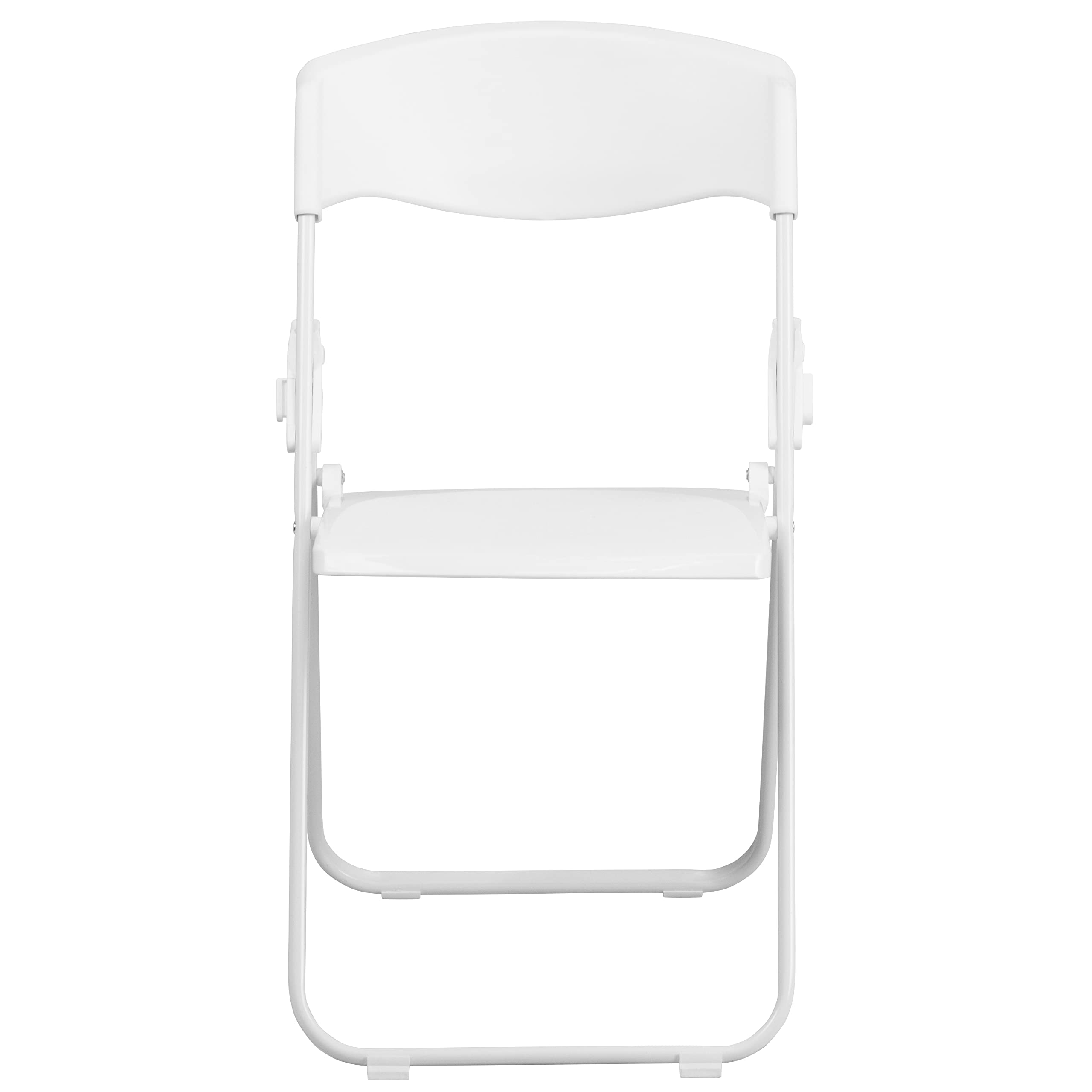 Flash Furniture 2-Pack HERCULES Series 500 lb Capacity Heavy Duty White Plastic Folding Chairs with Built-in Ganging Brackets - Perfect for Events, Parties, and Commercial Use