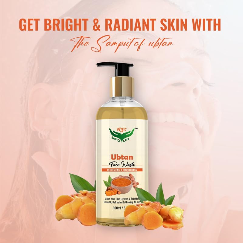 Natural SAMPUT Ubtan Face Wash for Brightening & Smooth Skin - Refreshing Cleanser for Glowing Complexion | Perfect for Daily Skincare & Acne-Prone Skin