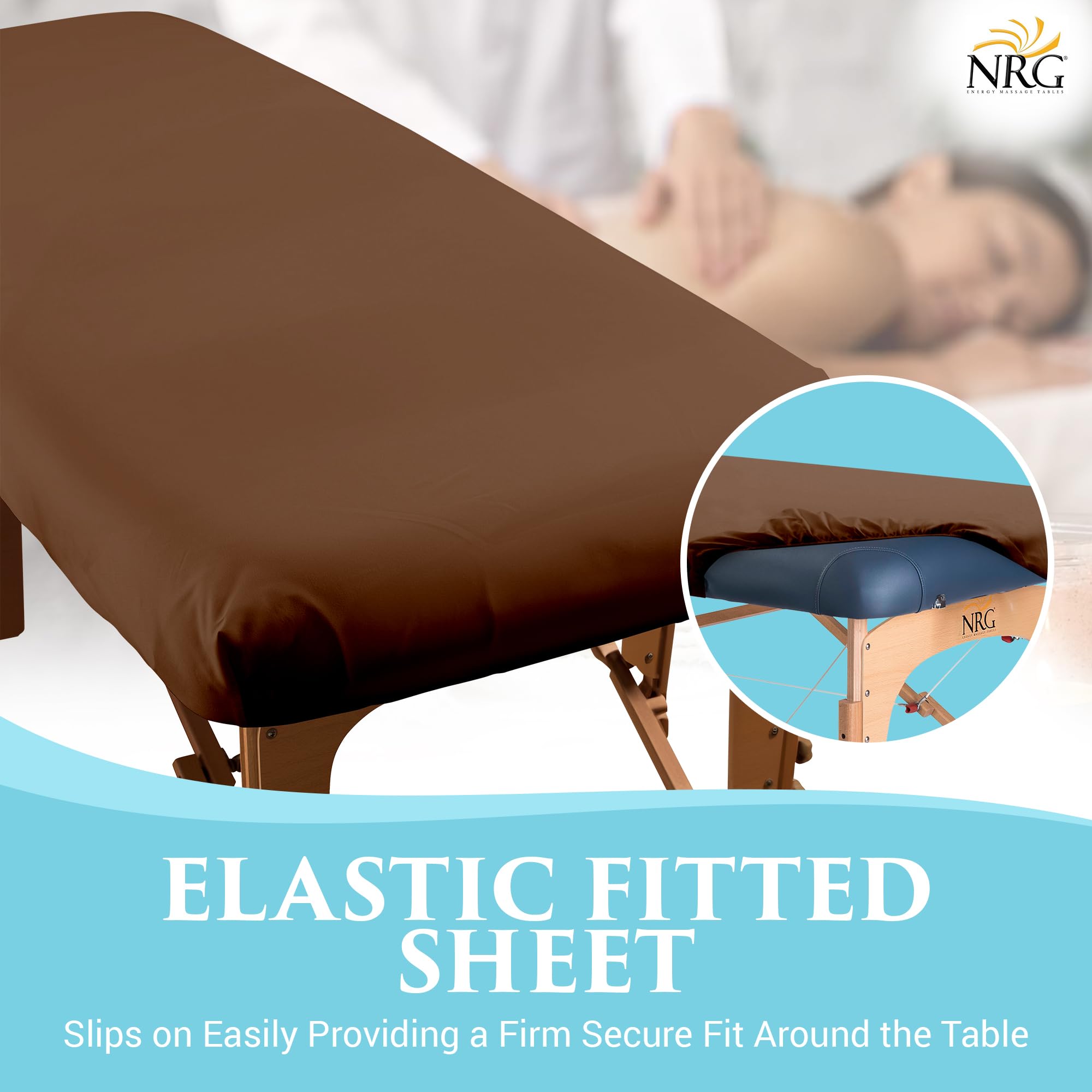 Premium 100% Cotton Double Brushed Flannel Massage Table Sheets - Elastic Fitted Chocolate Brown - Medium Weight 200 Thread Count for Spa, Salon & Professional Massage Therapy Sessions