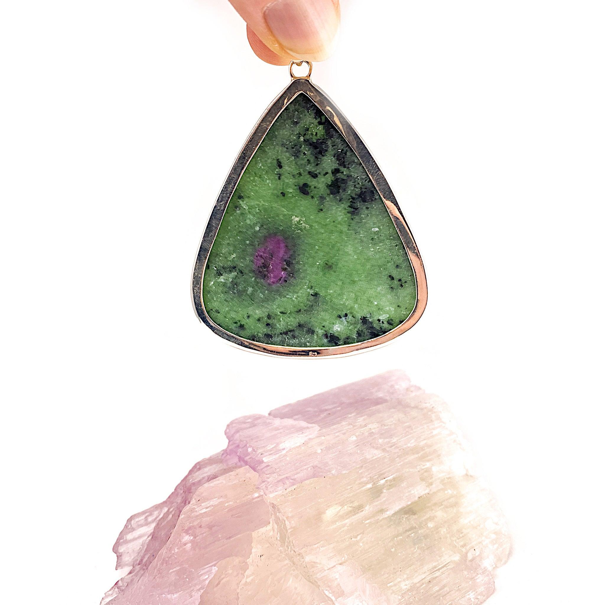 Natural Ruby in Zoisite Teardrop Pendant Necklace - KPGJ1185 | Elegant Jewelry for Women, Perfect Gift for Birthday, Anniversary & Special Occasions