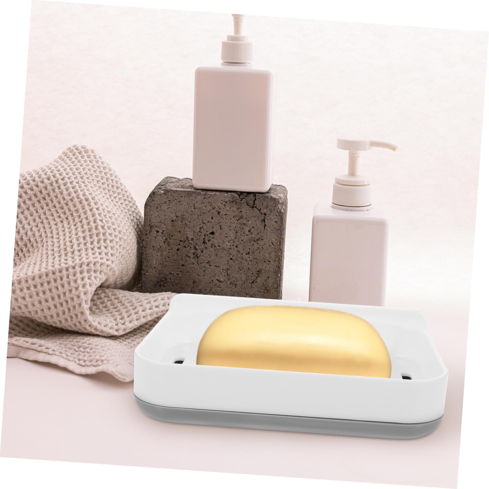**Cabilock 1 Set Diatomite Soap Dish Holder - Absorbent Soap Box, Soap Rack & Bathroom Organizer for Shower, Sink & Countertop - Keeps Soap Dry & Prevents Mess**    *(Use Case: Perfect for bathrooms, showers, kitchens, and RVs to keep soap dry and surfaces clean.)*