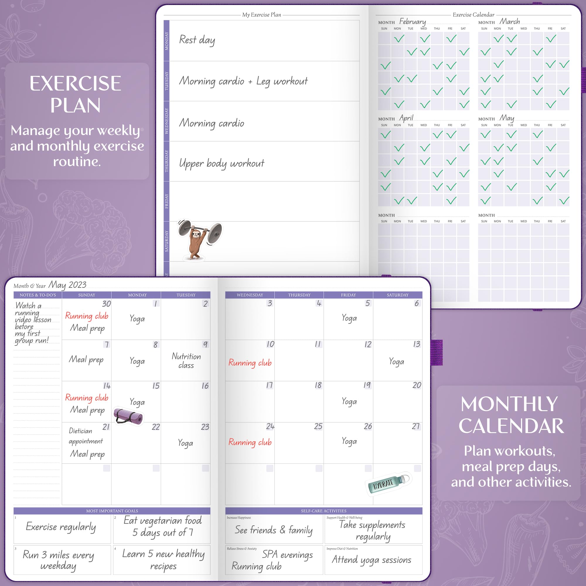 Legend Food Journal – 6-Month Wellness Diary for Tracking Meals, Calories, Macros & Exercise – Weight Loss Planner & Diet Tracker – Daily Nutrition Log – 7