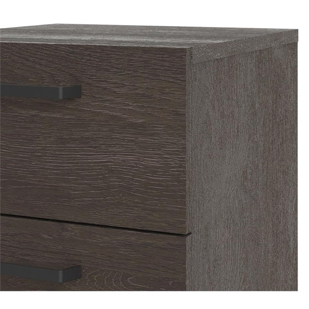 Pemberly Row Modern Wood 2-Drawer Nightstand in Dark Chocolate - Stylish Bedside Table for Bedroom, Living Room & Guest Room