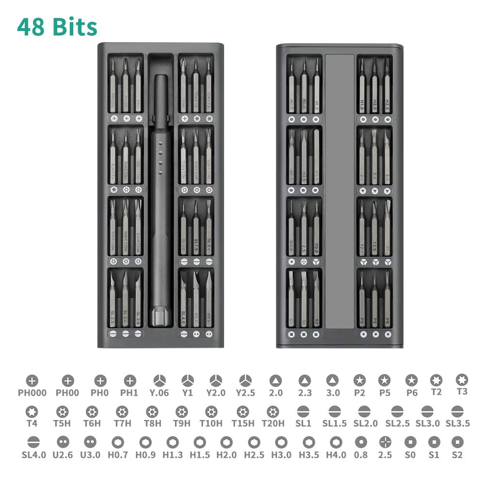 **POWERGIANT Mini Precision Screwdriver Set - 48 Magnetic Bits with Portable Case, Repair Tool Kit for Eyeglasses, Smartphone, Laptop, Watch & Jewelry - Perfect for DIY, Electronics & Home Repairs**