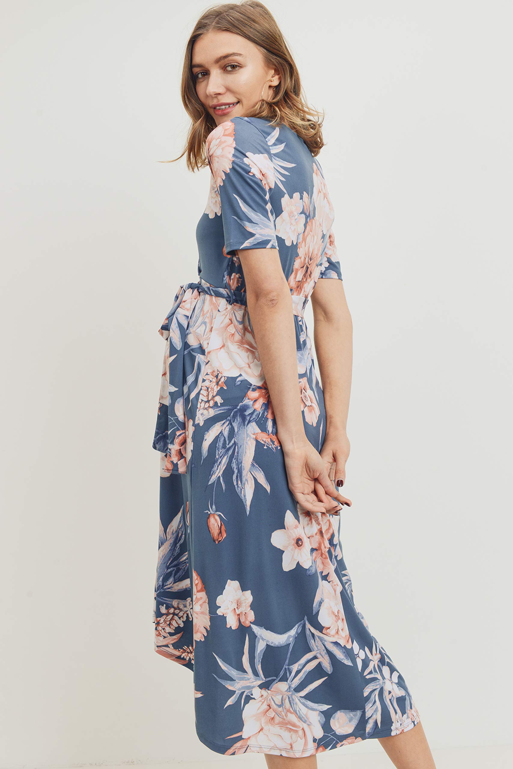 Stylish Maternity Wrap Dress for Women - Adjustable Waist Belt & Flattering Midi Length | Perfect for Pregnancy, Nursing, Office & Special Occasions