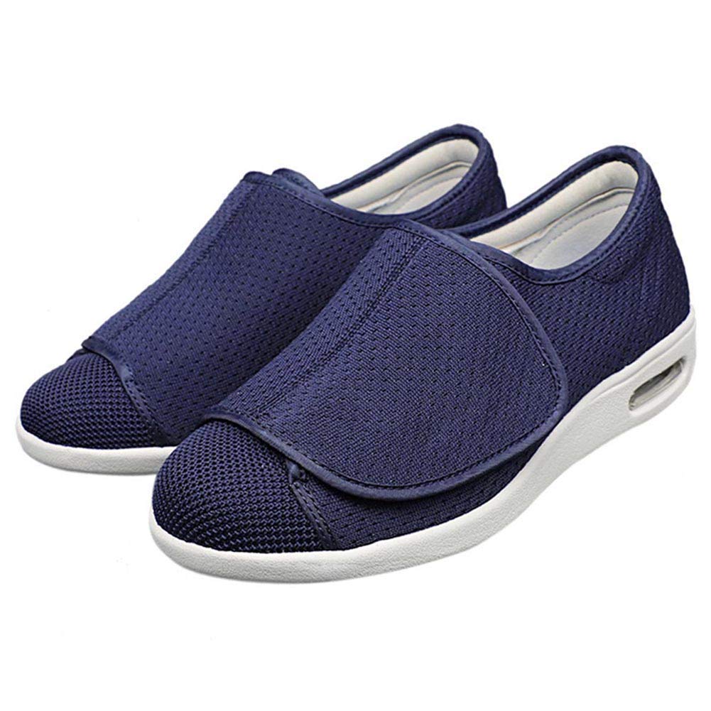 W&LESVAGO Men's Extra Wide Air Cushion Walking Sneakers - Adjustable Comfort Shoes for Diabetic & Edema Relief - Ideal for Elderly Outdoor Activities & Daily Walking