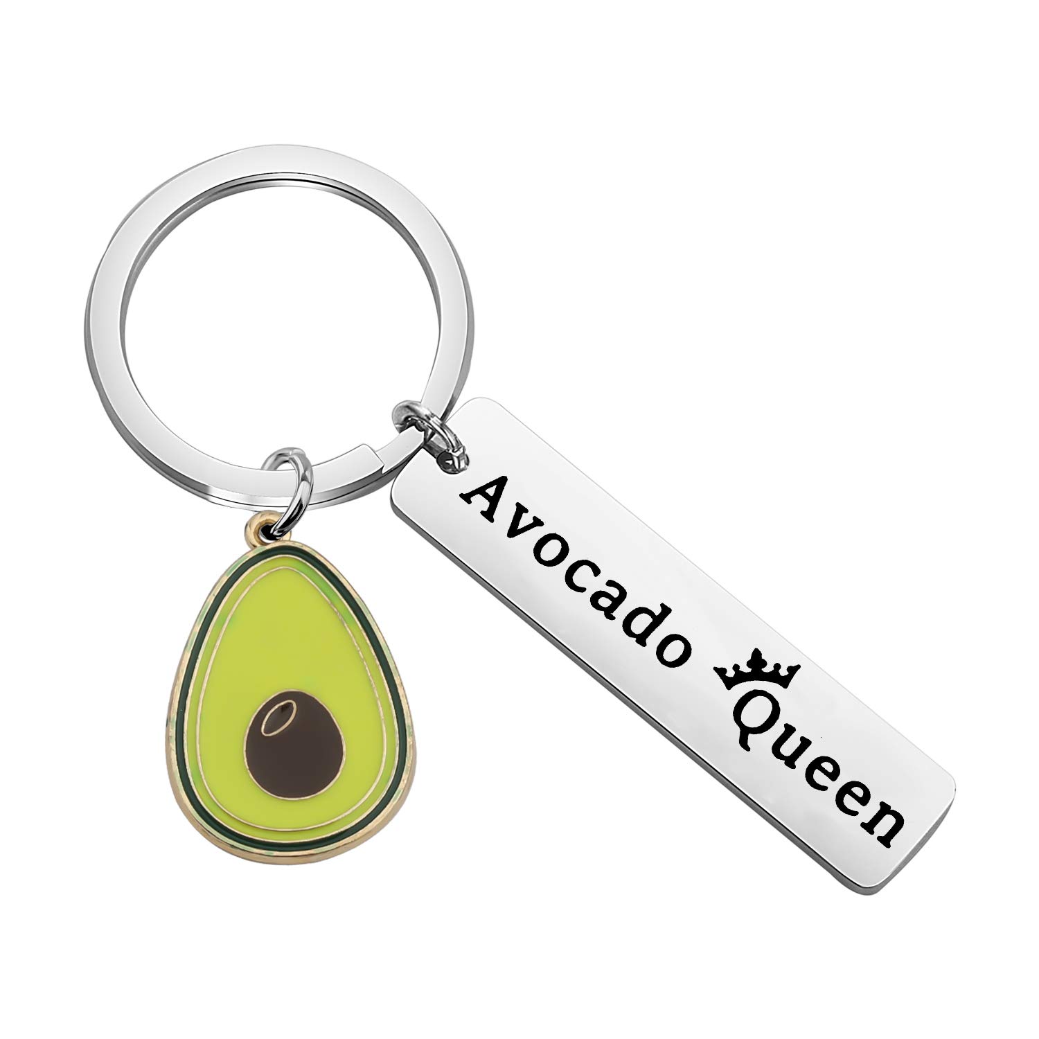Vegan Avocado Keychain Jewelry - Cute Avocado Queen Gift for Avocado Lovers, Vegetarian Friendship Keyring - Perfect for Keychains Collection, Vegan Gifts & Friendship Tokens