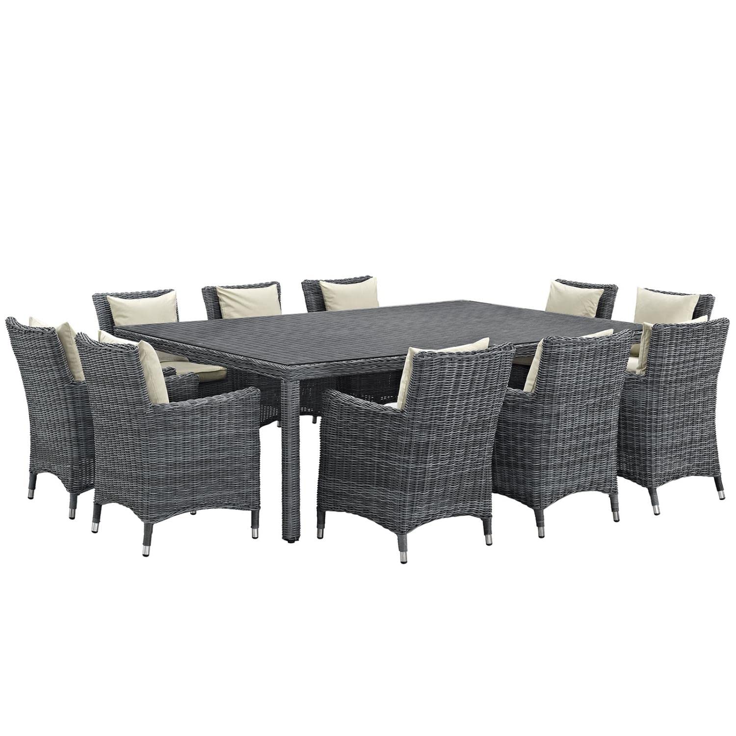 Modway Summon 11-Piece Outdoor Dining Set - 91