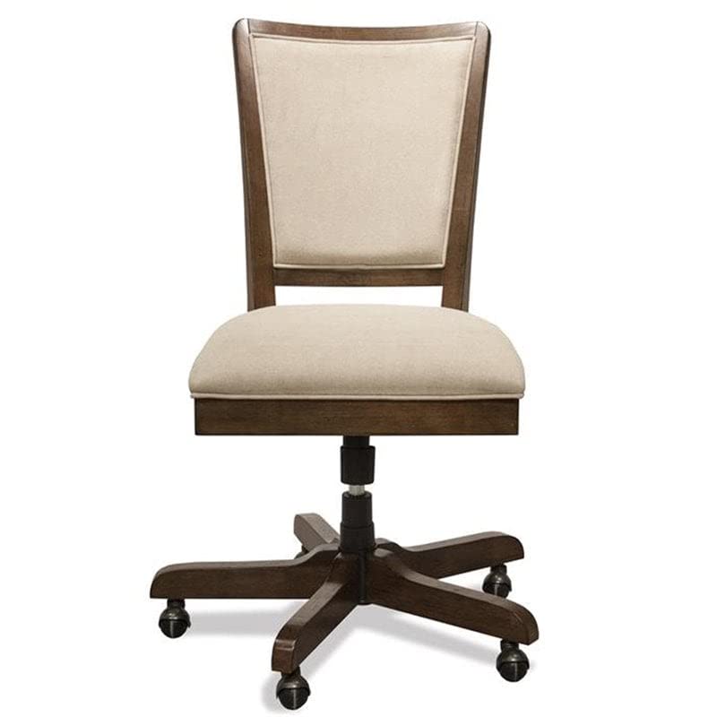 BOWERY HILL Modern Upholstered Office Chair - Plymouth Brown Oak - Ergonomic Desk Chair for Home Office & Workspace