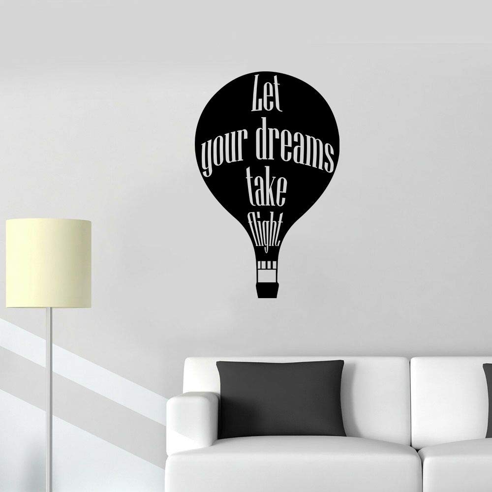Hot Air Balloon Wall Decal Stickers for Kids Room, Nursery & Bedroom - 20x18 Inch Vinyl Wall Art Decor - Fun Home Decor for Girls & Boys - Perfect for Kindergarten, Garage & House Decoration - Inspirational Take Flight Quote Design