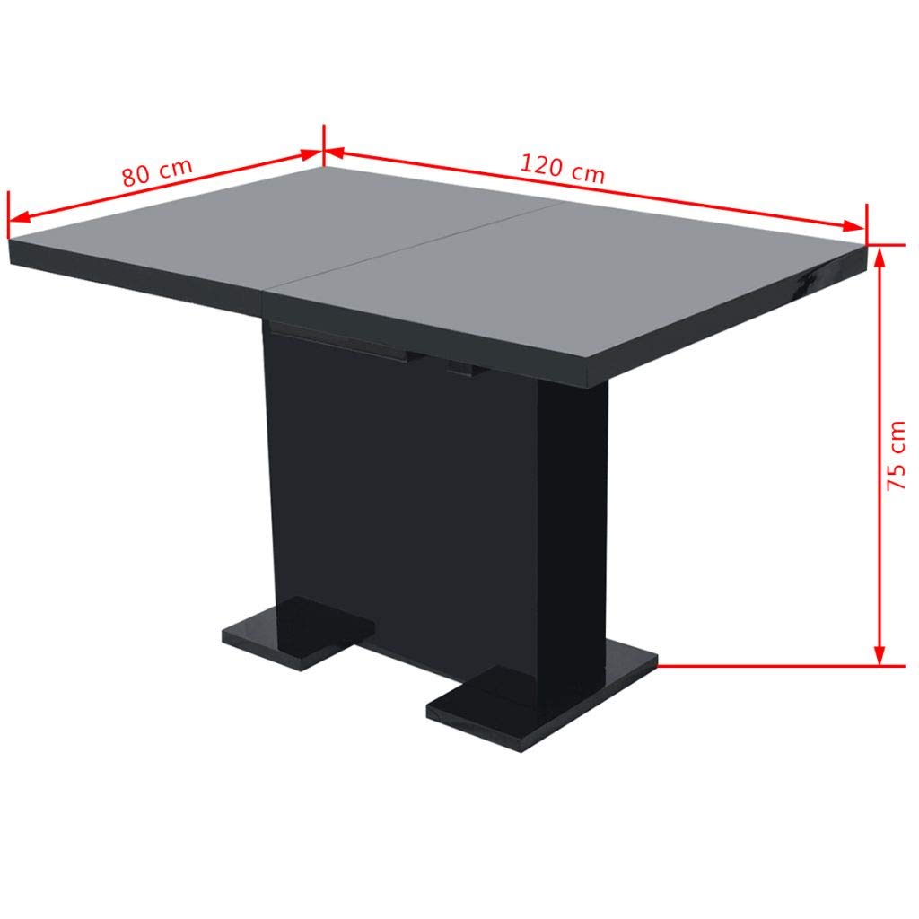 FAMIROSA Extendable Dining Table - Space Saving Kitchen & Living Room Table with Pedestal Base, Black | Perfect for Small Apartments, Family Gatherings & Dinner Parties