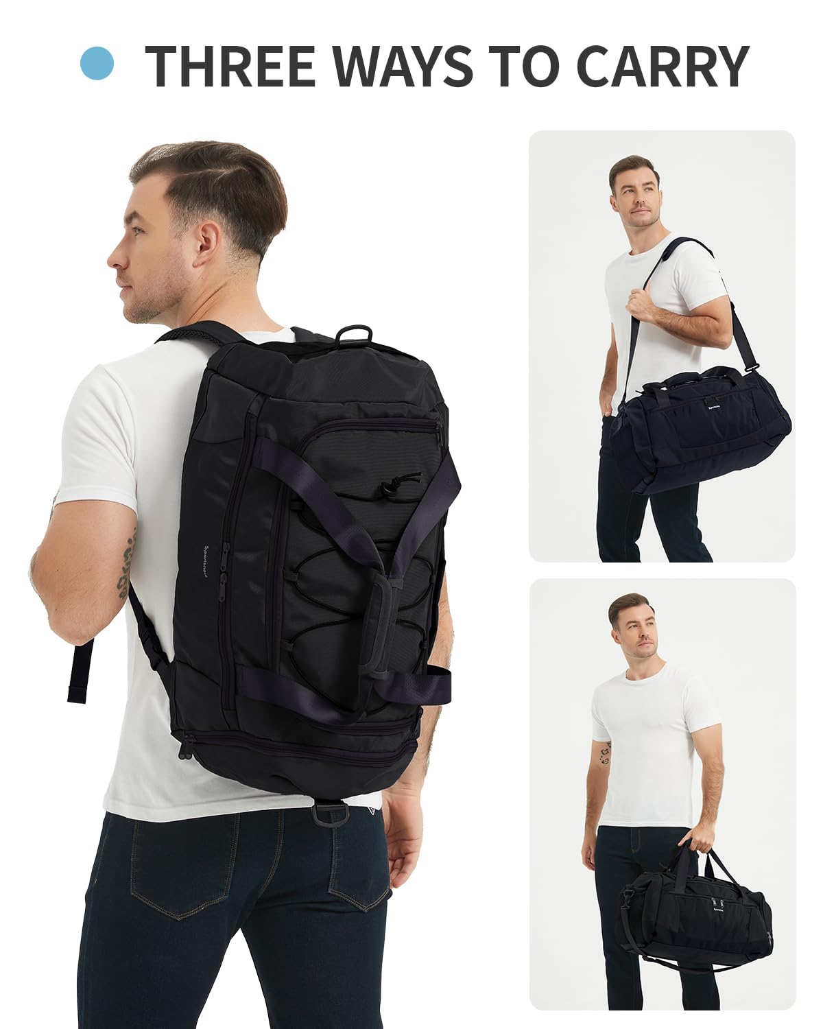 Sportsnew 38L Gym Bag for Men & Women - Durable Travel Duffel with Shoe Compartment, Wet Pocket & 15.6