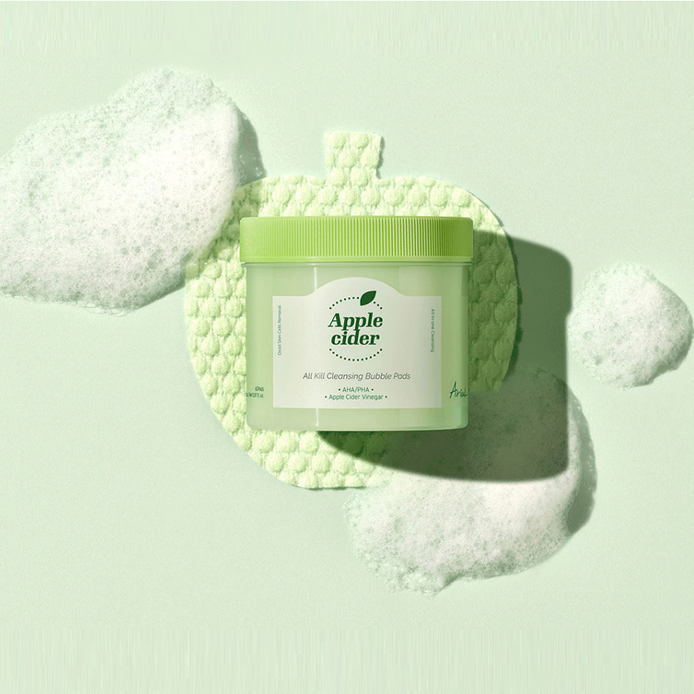 Ariul Apple Cider Vinegar All Kill Cleansing Bubble Pads - 60 Count | Deep Pore Cleansing, Exfoliating & Oil Control | Perfect for Daily Skincare Routine & Travel