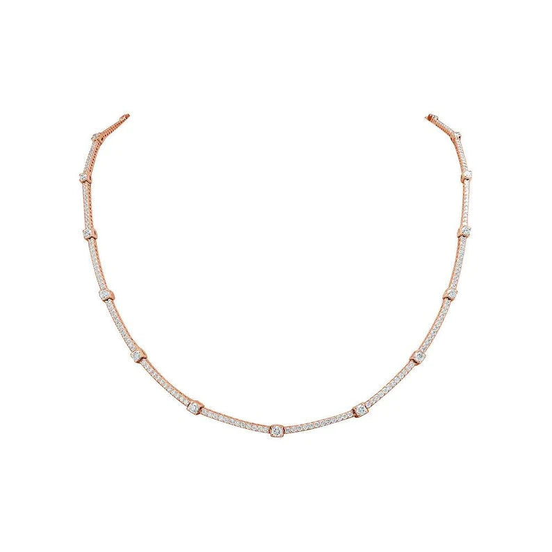 14K Solid Gold Diamond Tennis Necklace - 5.50ct Total Weight (2pt & 18pt Diamonds) | Ready to Ship Luxury Jewelry for Women, Perfect for Weddings, Anniversaries & Special Occasions