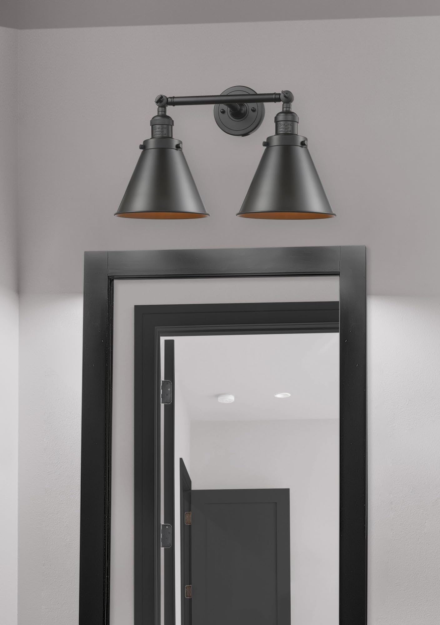 Innovations 208L-AB-M13-AB 2-Light Vertical Bathroom Vanity Lighting Fixture in Antique Brass - Perfect for Modern Bathroom, Powder Room & Dressing Area Decor