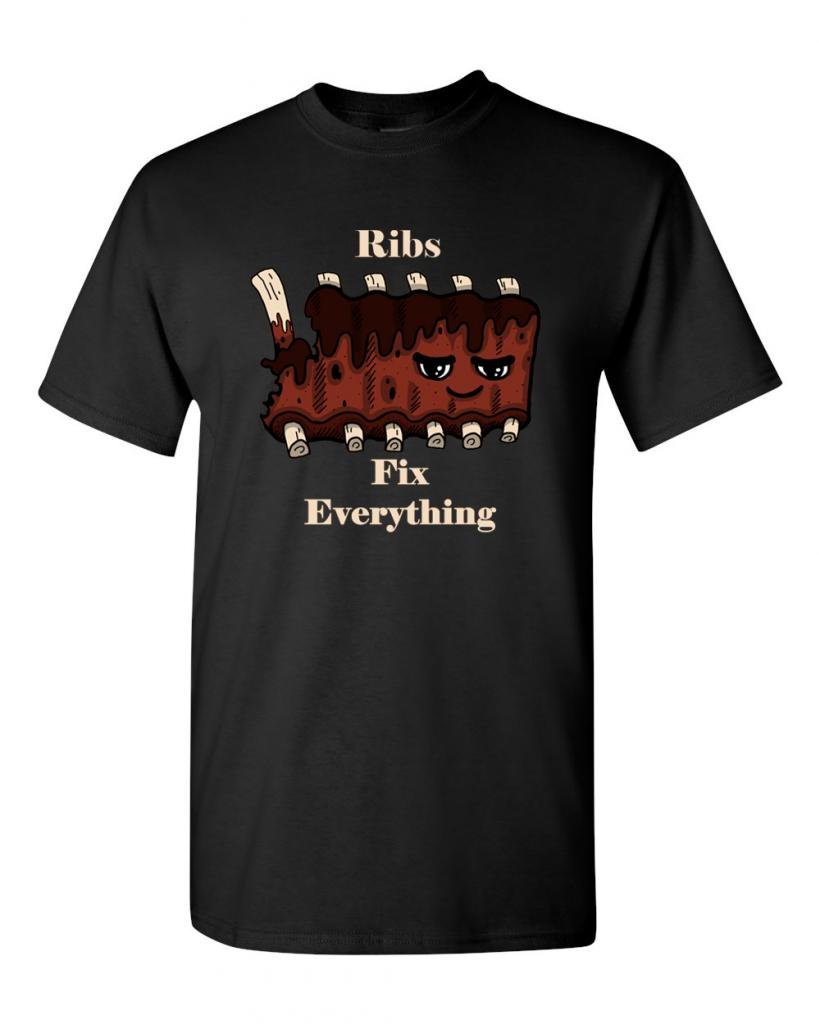 Ribs Fix Everything Funny Adult T-Shirt - Comfortable Cotton Tee for Casual Wear, Gifts & Everyday Outfits