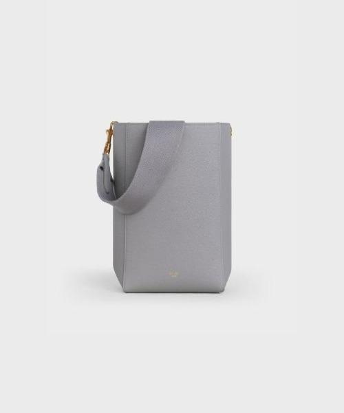 Celine Sangle Small Bucket Bag in Soft Grained Calfskin Grey | Luxury Crossbody Handbag for Women | Perfect for Work, Travel & Everyday Use