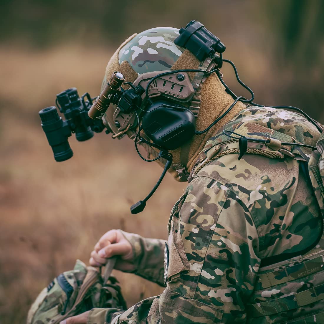 Weltool W35IRH IR Tactical Helmet Light - Infrared Helmet Mount Flashlight for Military & Law Enforcement (FDE) | Perfect for Night Vision Operations, Tactical Missions & Outdoor Adventures