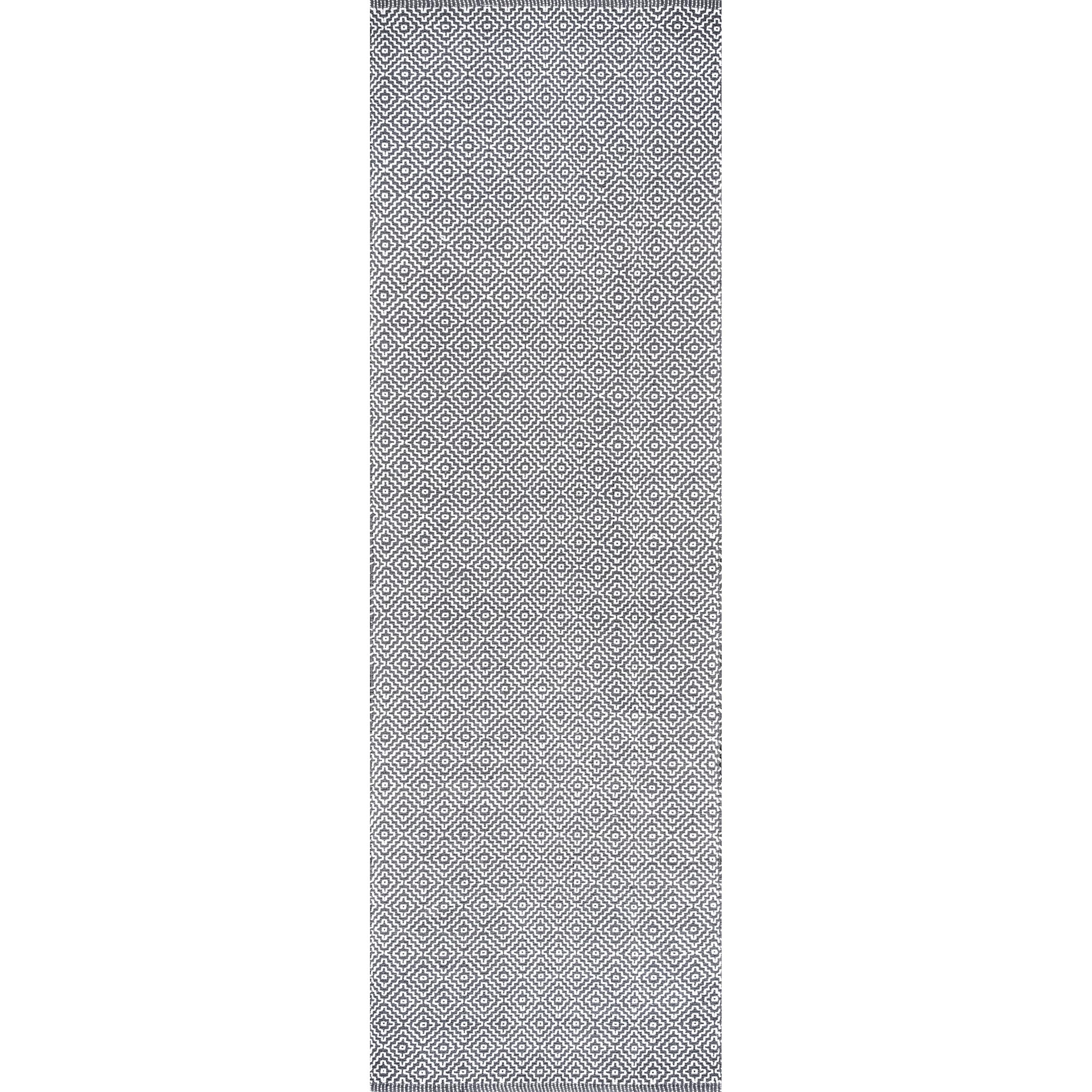 nuLOOM Lorretta Geometric Cotton Area Rug 8' x 10' Grey - Soft Modern Floor Covering for Living Room, Bedroom & Office Decor