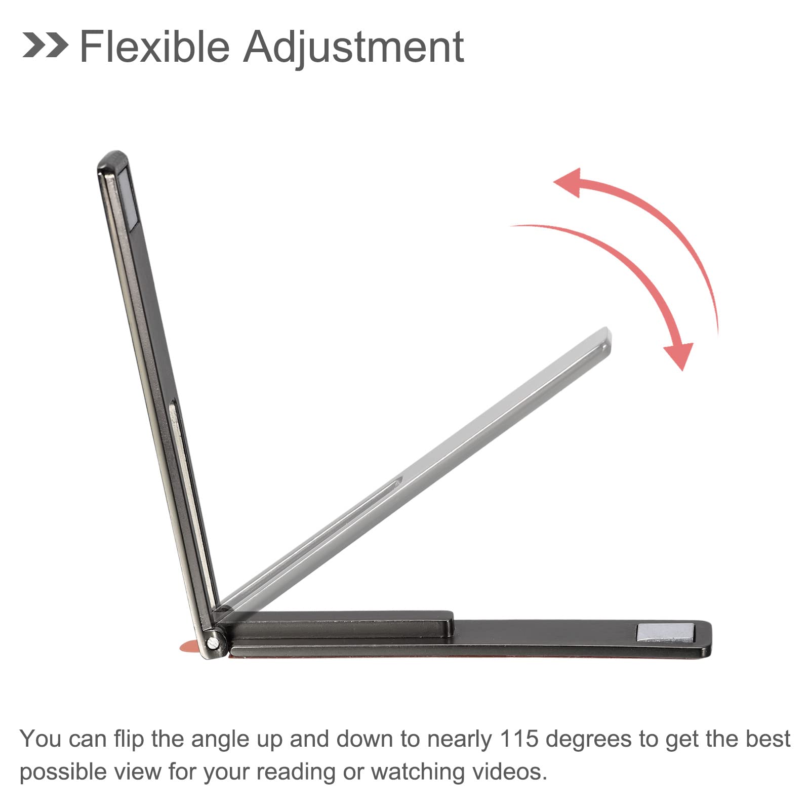 uxcell 3-Pack Magnetic Foldable Phone Stand - Horizontal & Vertical Desk Stand for Most Phones, Cases & Tablets (Metallic Black) | Perfect for Work, Travel & Home Office Use