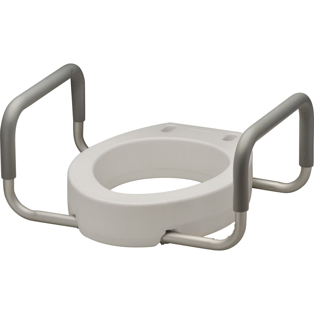 3.5 Inch Hinged Toilet Riser Seat - Adjustable Height Bathroom Safety Aid for Elderly & Disabled - Ideal for Home Care & Mobility Assistance