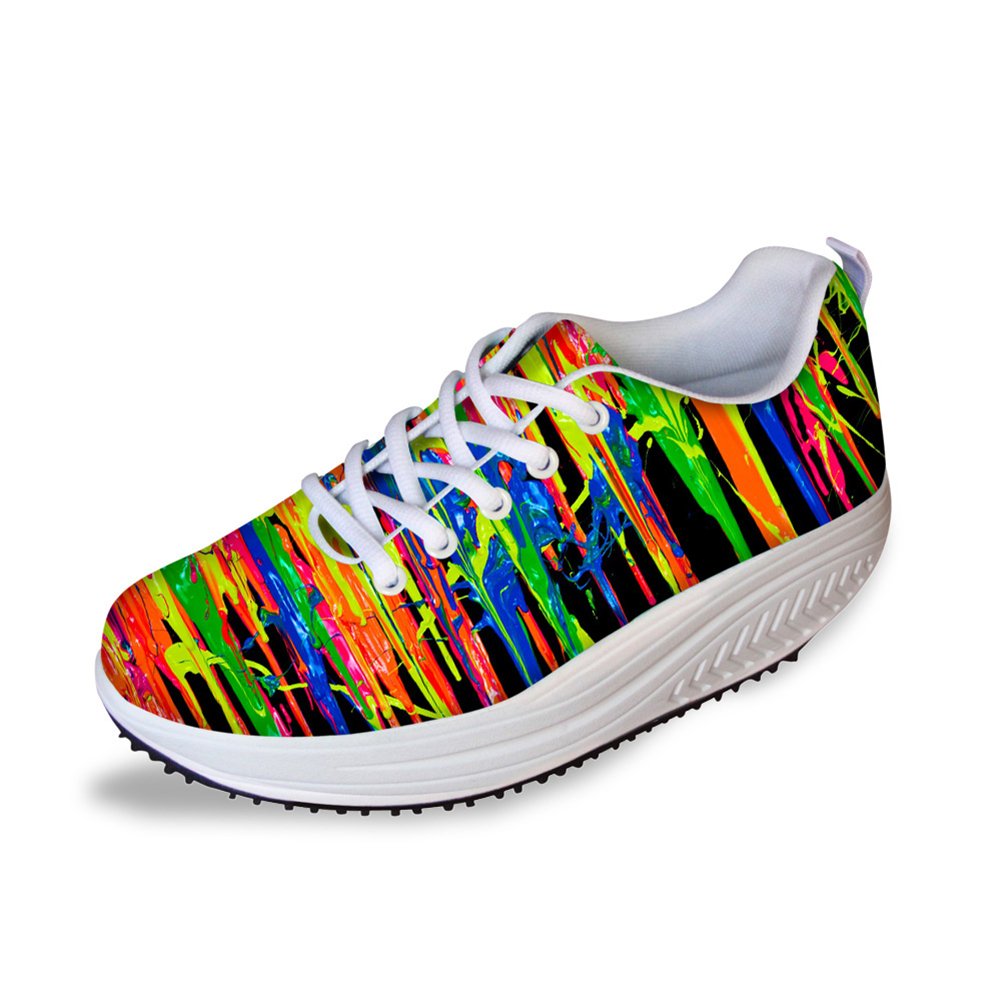 HUGS IDEA Women's Lightweight Mesh Walking Sneakers - Breathable Comfort Shoes for Walking, Running & Gym - Stylish Multicolor Athletic Shoes for Women