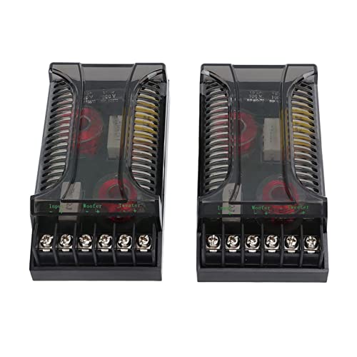 KIMISS 2 Way Car Audio Passive Crossover - 2Pcs Universal Speaker Frequency Divider with Overcurrent Protection & Heat Dissipation for Enhanced Sound Quality - Perfect for Car Audio Systems & Home Theater Setups