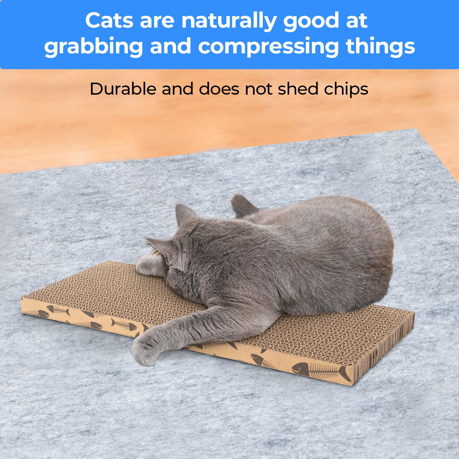 Mini Cat Scratching Board - Small Cardboard Cat Scratcher for Indoor Cats (2-Pack) - Perfect for Kittens & Adult Cats to Trim Nails & Play