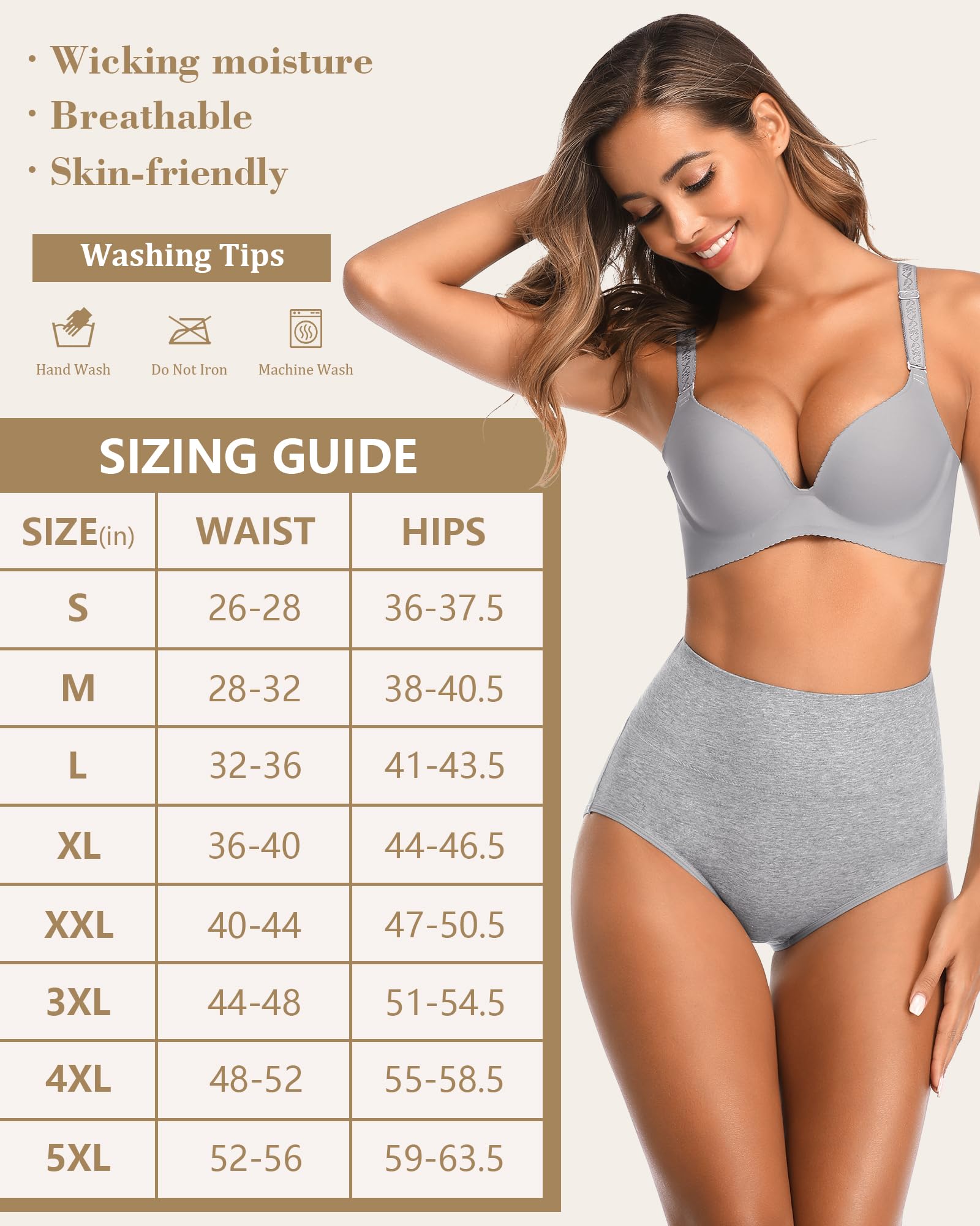 CULAYII Women's High Waisted Cotton Underwear - Tummy Control Panties, Breathable Full Coverage Postpartum Briefs for Comfort & Shapewear - Perfect for Maternity, Everyday Wear & Post-Surgery Recovery