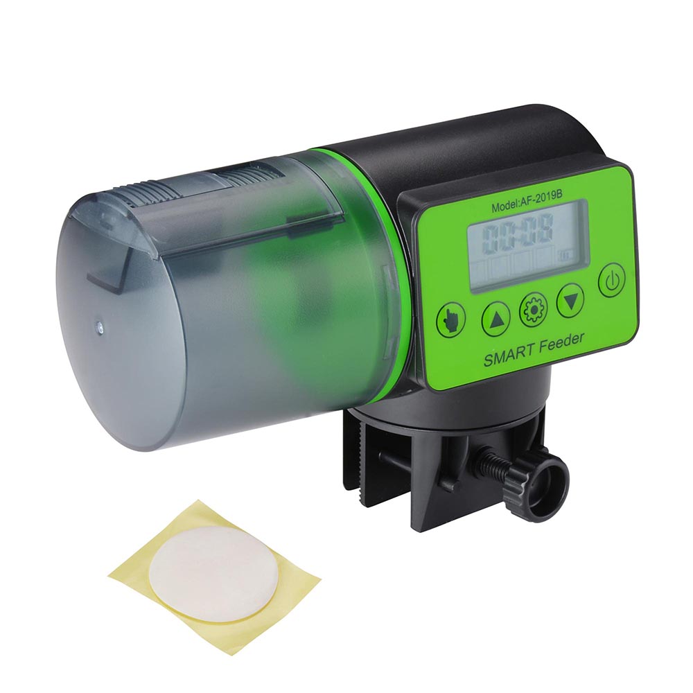 AquaBasik Automatic Fish Feeder - 200ml LCD Digital Timer for Aquarium - Perfect for Vacation & Daily Fish Feeding