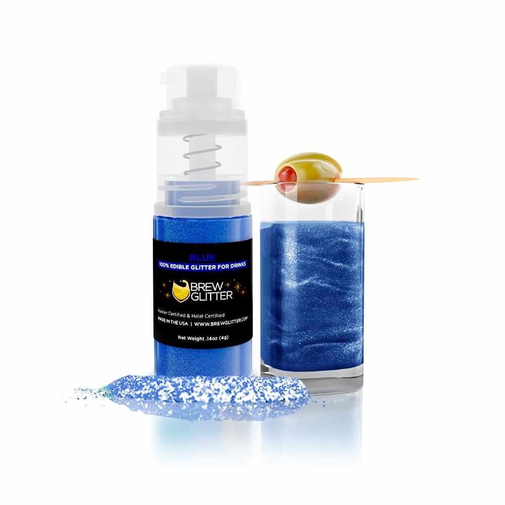 Blue Beverage Glitter for Drinks | Mini Spray Pump Bottle - Perfect for Cocktails, Mocktails & Party Decorations