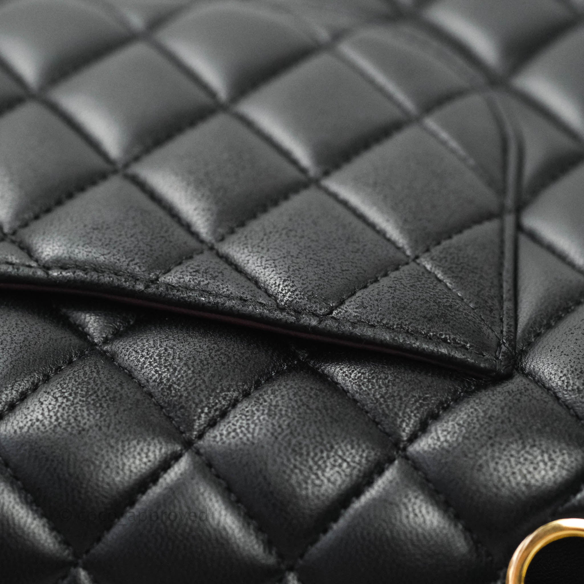 Chanel Classic Medium Double Flap Bag Black Lambskin Gold Hardware - Luxury Designer Handbag for Women, Perfect for Evening Events & Special Occasions