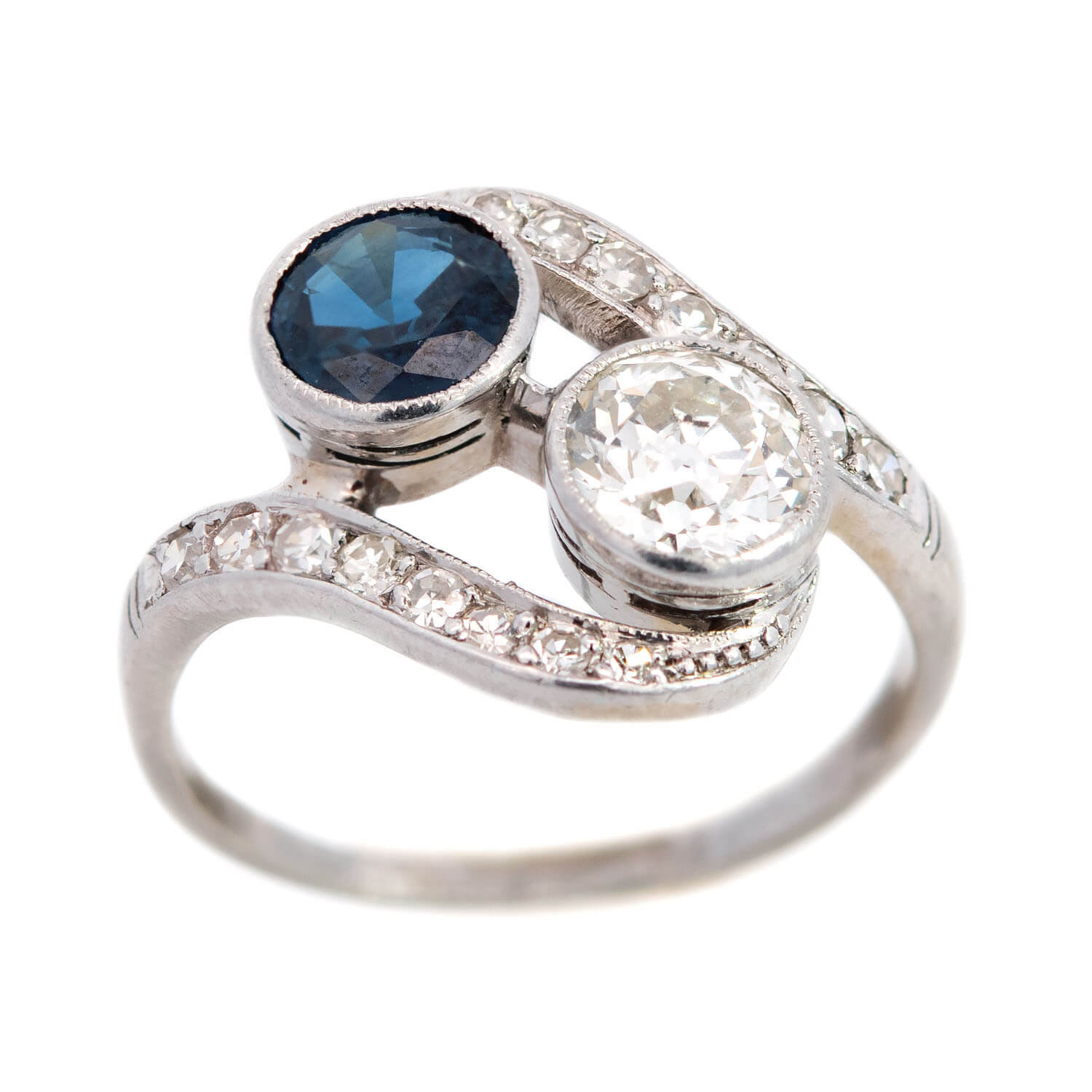 Antique Edwardian Platinum Sapphire & Diamond Ring for Women - Vintage Engagement & Wedding Jewelry - Perfect for Proposals, Anniversaries & Special Occasions