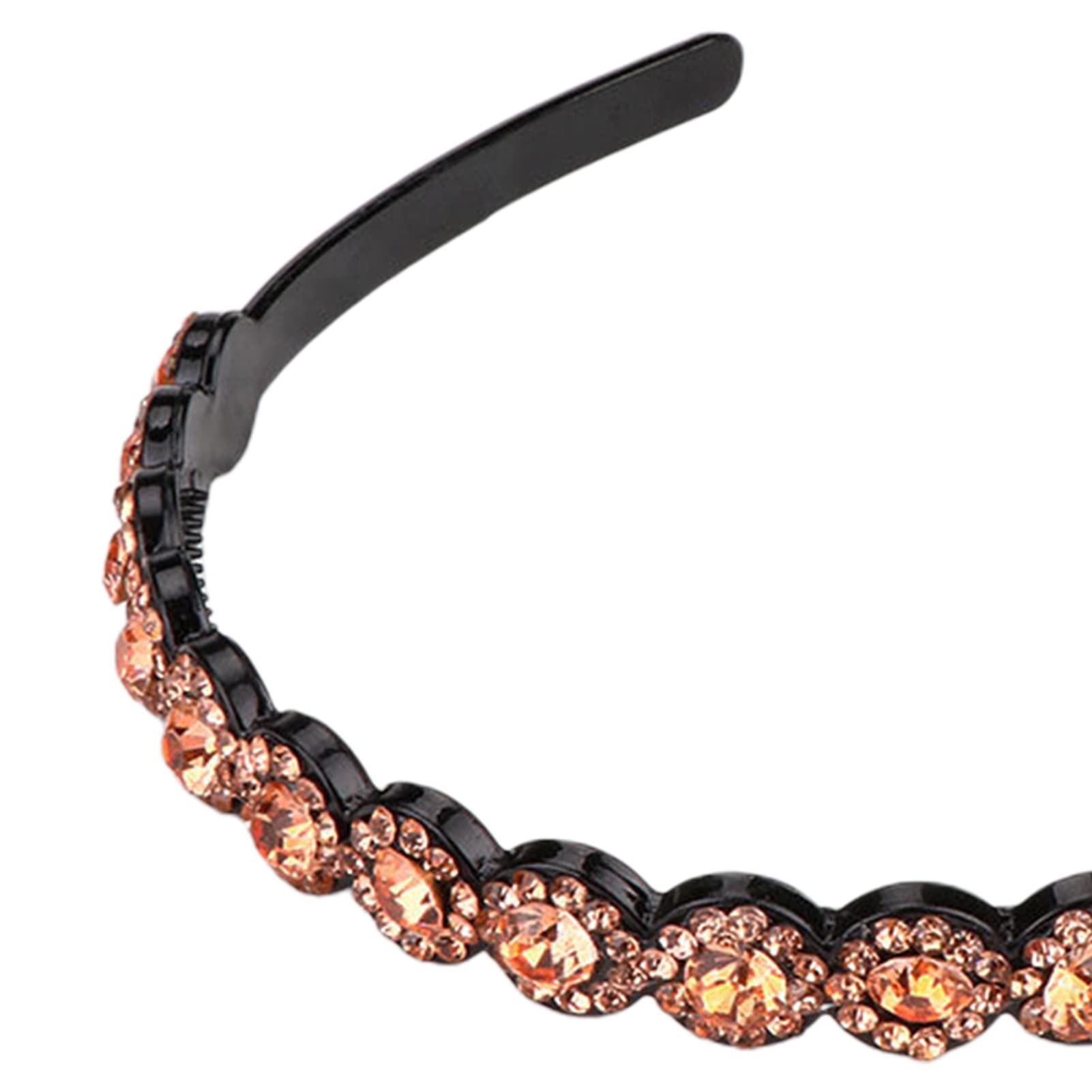 Andifangqi Shiny Rhinestone Hair Clips for Women - Non-Slip Reusable Narrow Headband Hair Accessories for Girls (Perfect for Parties, Weddings & Daily Styling)