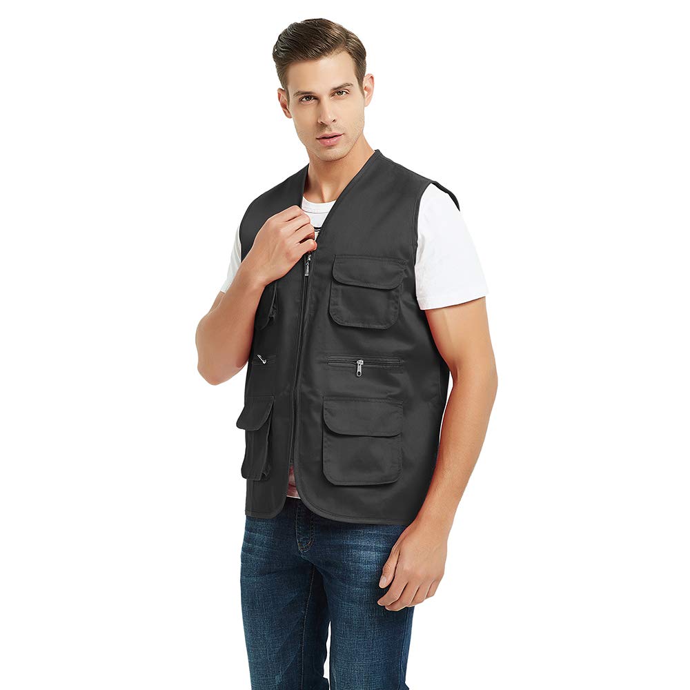 Custom Supermarket Volunteer Vest with Heat Transfer Printing - Multi-Pocket Adjustable Waistcoat for Grocery Store, Food Bank & Community Service Activities