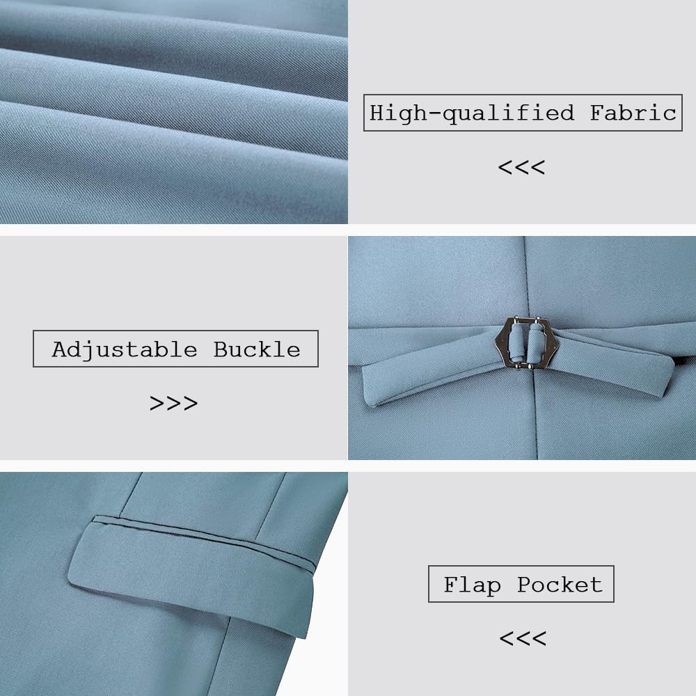 3 Piece Slim Fit Men's Suits - Notched Lapel Wedding Tuxedo Set with Jacket, Pants & Vest | Formal Groomsmen Attire for Prom, Business & Special Occasions