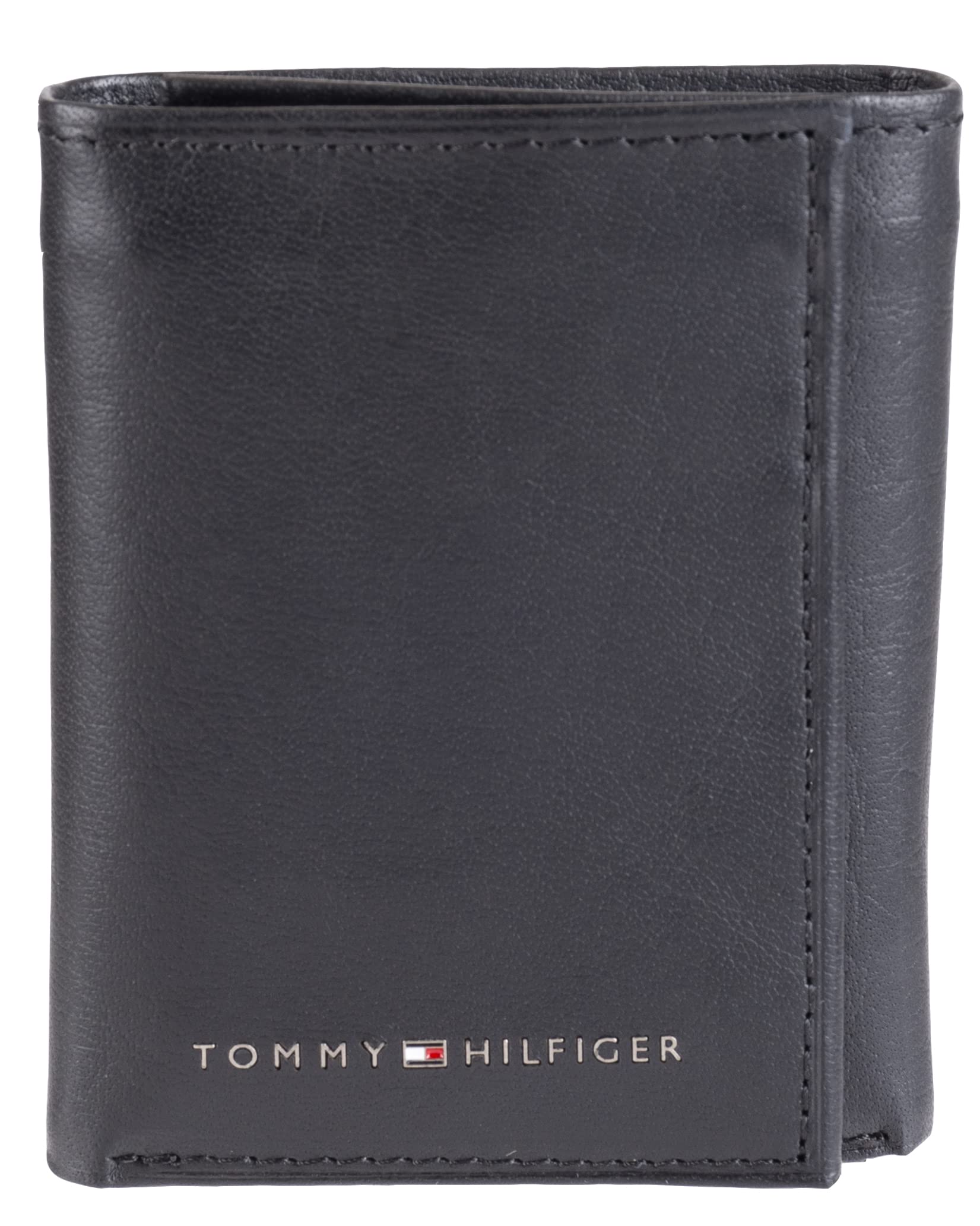 Tommy Hilfiger Men's Slim RFID Blocking Trifold Wallet with ID Window & 12 Card Slots - Perfect for Travel, Business & Everyday Use